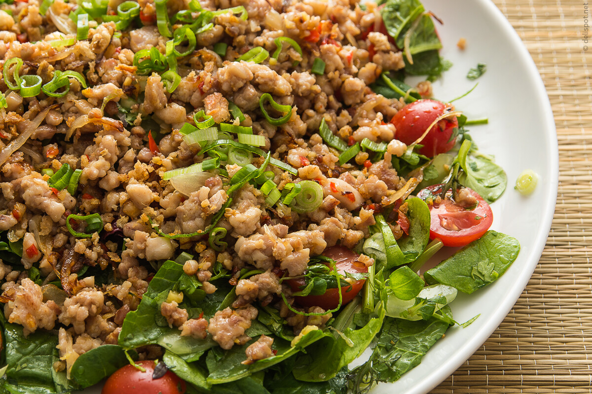 Laotisches Larb aus Hühnerkeule