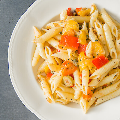 Pasta con peperoni arrostiti